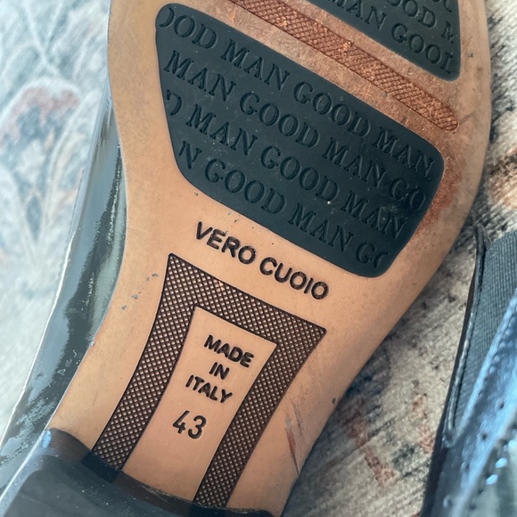 Goodman Italy 35506 Black Leather Loafers‎ Men's Size EU 43 Formal Slip-On Shoes - Picture 12 of 15